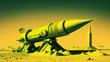 A Yellow Childs Toy Rocket
