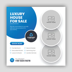 Real estate business social media post and web banner template