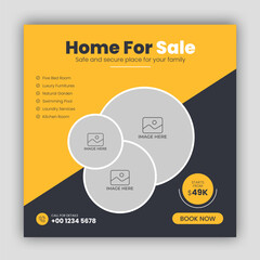 Real estate business social media post and web banner template