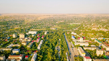 Panoramic view of the city of Elista, Kalmykia, Russia
