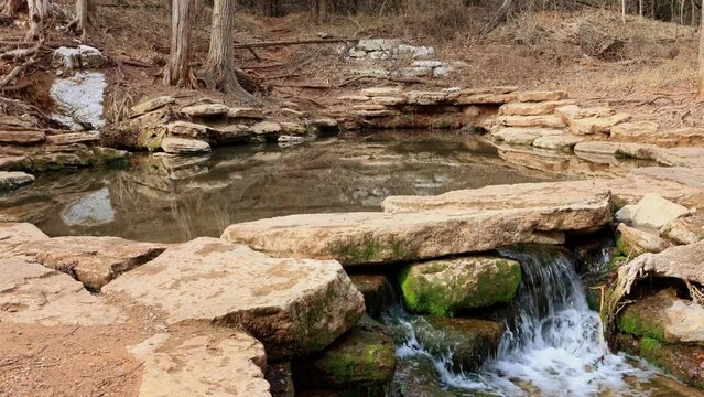 Sunny view of the Big spring landscape of Roman Nose State Park