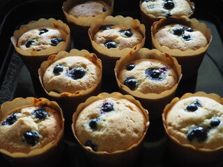 お菓子作り　ブルーベリーマフィン