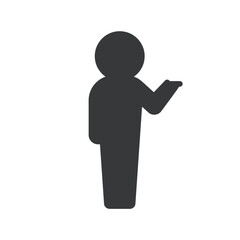 手を差し出して立っている男の人のアイコン･ピクトグラム - こちら･ガイド･案内のイメージ
