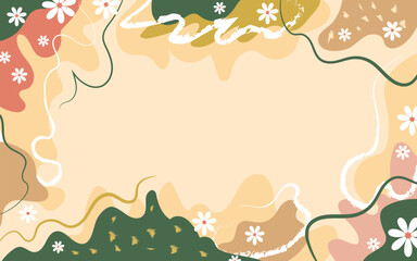 Hand drawn abstract nature doodle background