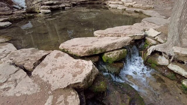 Sunny view of the Big spring landscape of Roman Nose State Park