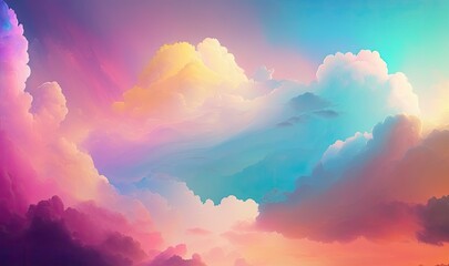 Colorful Pastel Colored Clouds Background