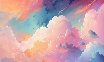 Colorful Pastel Colored Clouds Background