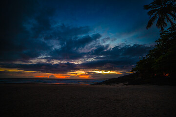 Fototapeta na wymiar Beautiful sunset at beach in Brazil
