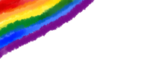 Hand paint abstract wavy rainbow flag background. LGBTQ pride month concept 