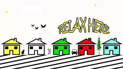 Relax here text design