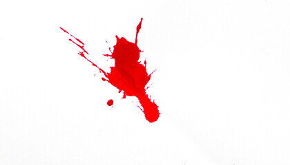 Blood splatters. Red blots of watercolor Realistic bloody splatters for Halloween Drop of blood...