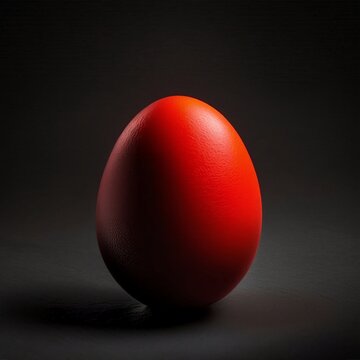 Red egg on black a background