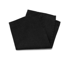 Black napkin isolated on white background