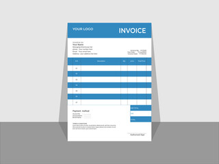 clean invoice template vector design, nvoice minimal design template, Business invoice form template, money bills or price invoices and payment agreement design templates.