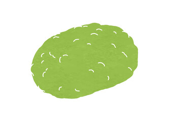 抹茶ぼたもちのイラスト（版画風）