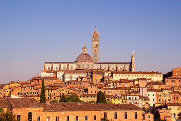 Obraz premium Cityscape with Cathedral of Siena