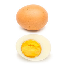 Delicious boiled eggs isolated on white background