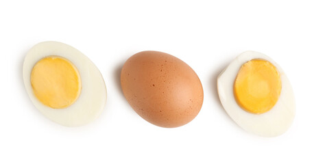 Delicious boiled eggs isolated on white background
