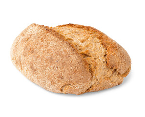 Fresh loaf of bread isolated on white background
