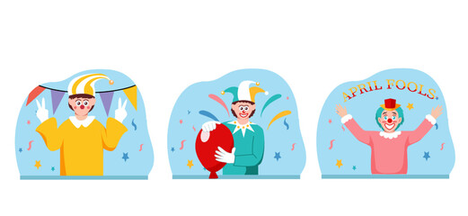 April Fools Flat Bundle Design Illustration