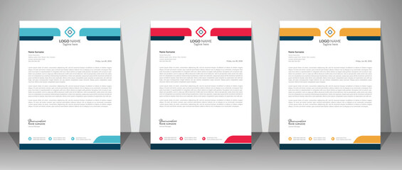 Modern Creative & Clean business style letterhead bundle of your corporate project design.