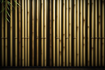 Room bamboo fence or wall texture background for interior decoration. used as background studio wall for display your products. , hyperrealism, photorealism, photorealistic