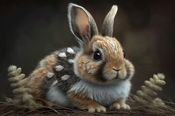 Cute and Happy Easter Bunny, Generative AI