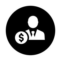 Investor icon. Black vector design.