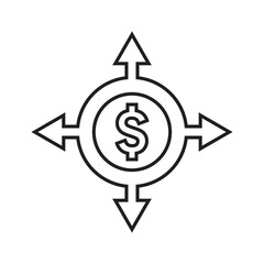 Money goals outline icon. Line art vector.