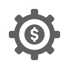 Money management icon. gray vector graphics.