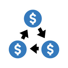 Money recycle icon. Simple editable vector design isolated on a white background.