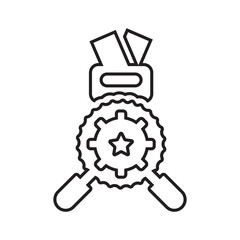 SEO award line icon. Outline vector.