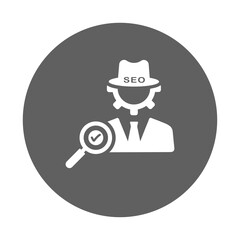 SEO blackhat icon. Gray vector graphics.