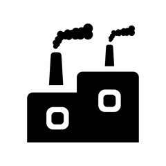 SEO factory icon. Black vector graphics.