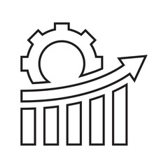 SEO growth outline icon. Line art vector.