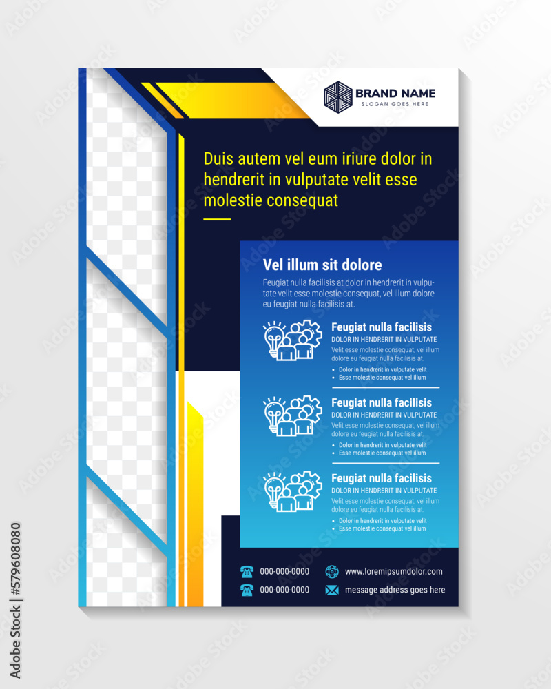 Poster flyer template design with headline is custom dummy text. space of photo collage and text. advertisi