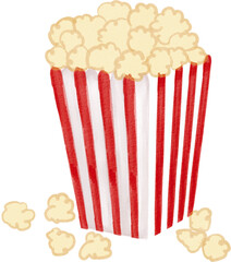 Cinema popcorn watercolor png