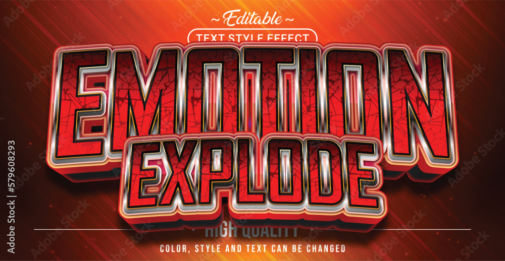 Aufkleber Editable text style effect - Emotion Explode text style theme.