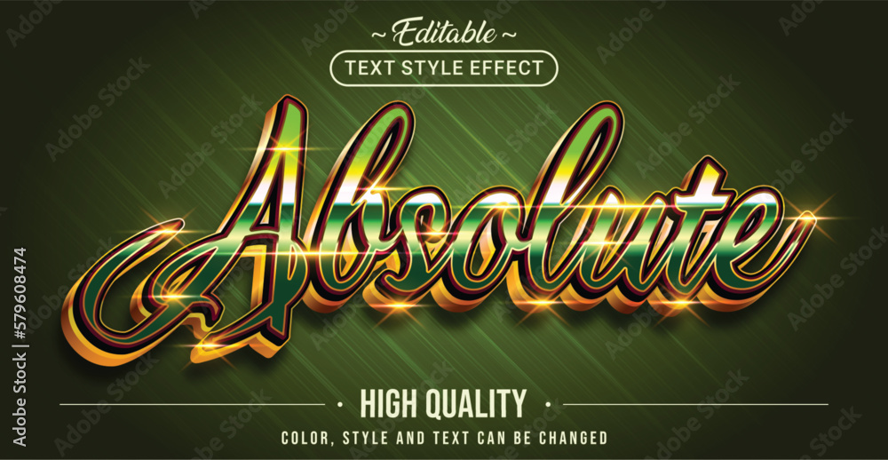 Aufkleber Editable text style effect - Absolute Green text style theme.