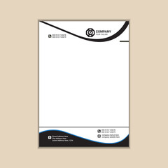 Modern corporate business letterhead simple and clean a4 size with bleed vector design