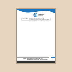 Modern corporate business letterhead simple and clean a4 size with bleed vector design
