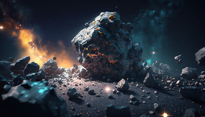 Fototapeta na wymiar Asteroid Field Texture Background