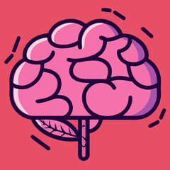 cartoon illustration of human brain