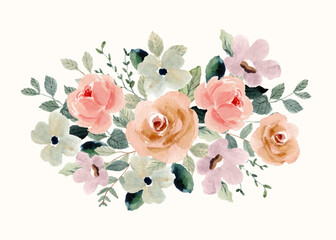 delicate floral bouquet watercolor