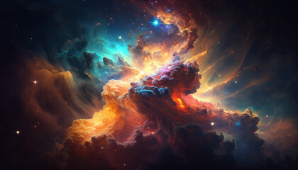Plakat Glowing Nebula Texture Background