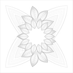 Coloring Books. Hand drawn flowers in zentangle style for t-shirt design or tattoo and coloring book