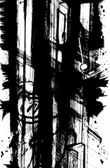 Grunge texture black and white vector. Vertical abstract background