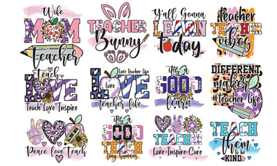 Teacher Sublimation Design Bundle