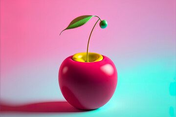 Obraz premium Cherry in a Softly Colored, Centrally Composed Image