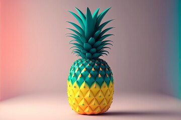 Pineapple in a Softly Colored, Centrally Composed Image